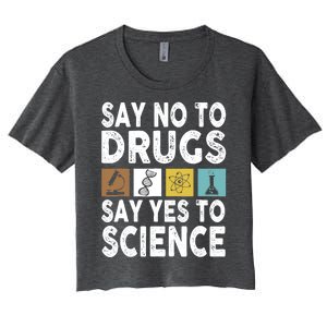 Say No To Drugs Say Yes To Science Antidrug Red Ribbon Week Women's Crop Top Tee