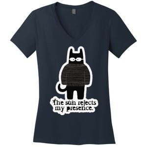 Shadowthorn Nightcatto The Sun Rejects My Presence. Women's V-Neck T-Shirt