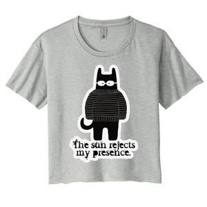 Shadowthorn Nightcatto The Sun Rejects My Presence. Women's Crop Top Tee