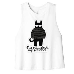 Shadowthorn Nightcatto The Sun Rejects My Presence. Women's Racerback Cropped Tank