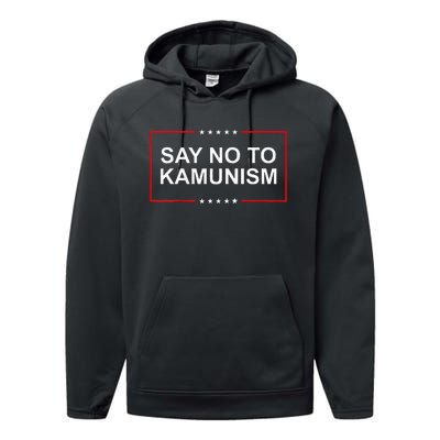 Say No To Kamunism 2024 Elections Trump President Republican Performance Fleece Hoodie