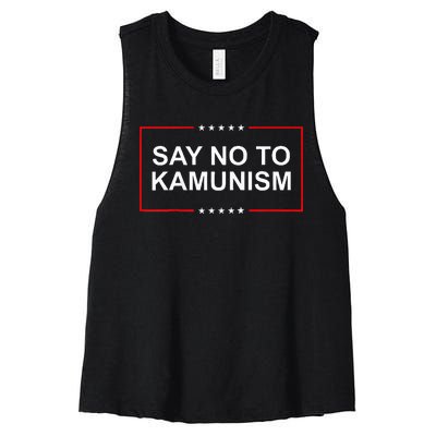 Say No To Kamunism 2024 Elections Trump President Republican Women's Racerback Cropped Tank