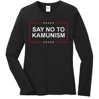 Say No To Kamunism 2024 Elections Trump President Republican Ladies Long Sleeve Shirt