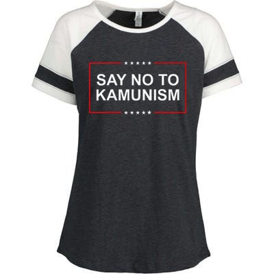 Say No To Kamunism 2024 Elections Trump President Republican Enza Ladies Jersey Colorblock Tee