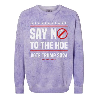 Say No To The Hoe Vote Trump 2024 Colorblast Crewneck Sweatshirt