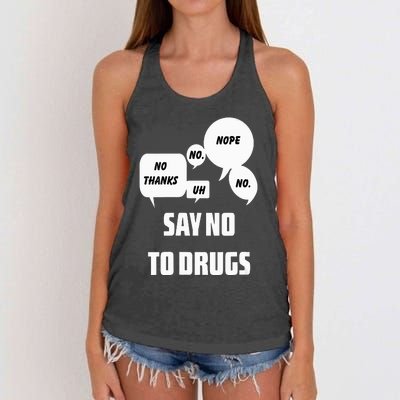 Say No To Drugs Support Red Ribbon Awareness Week Women's Knotted Racerback Tank