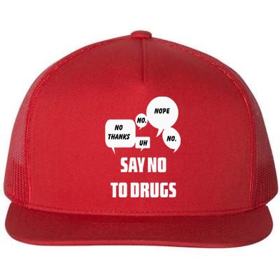 Say No To Drugs Support Red Ribbon Awareness Week Flat Bill Trucker Hat