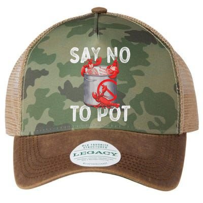 Say No To Pot Seafood Lover Lobster Crawfish Funny Legacy Tie Dye Trucker Hat