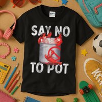 Say No To Pot Seafood Lover Lobster Crawfish Funny Kids T-Shirt