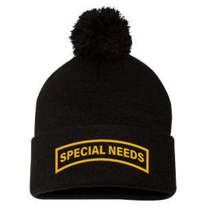 Special Needs Tab Pom Pom 12in Knit Beanie