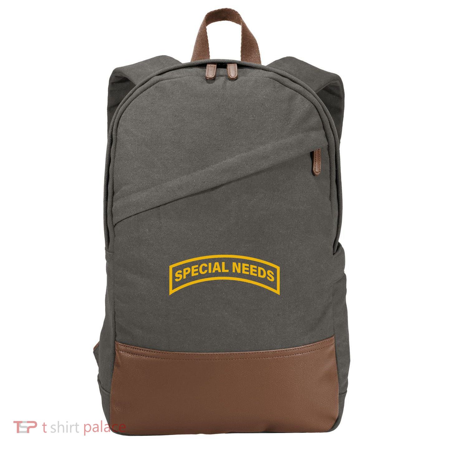 Special Needs Tab Cotton Canvas Backpack
