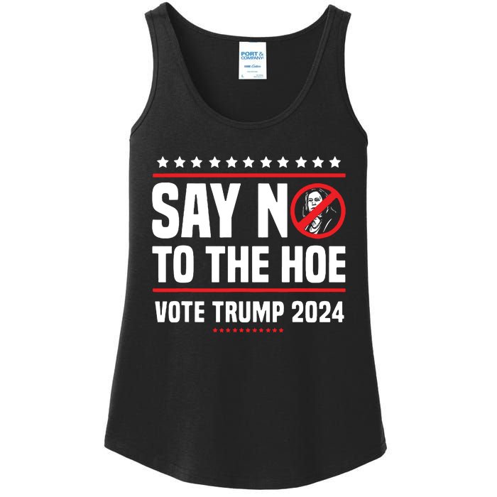 Say No To The Hoe Vote Trump 2024 Ladies Essential Tank