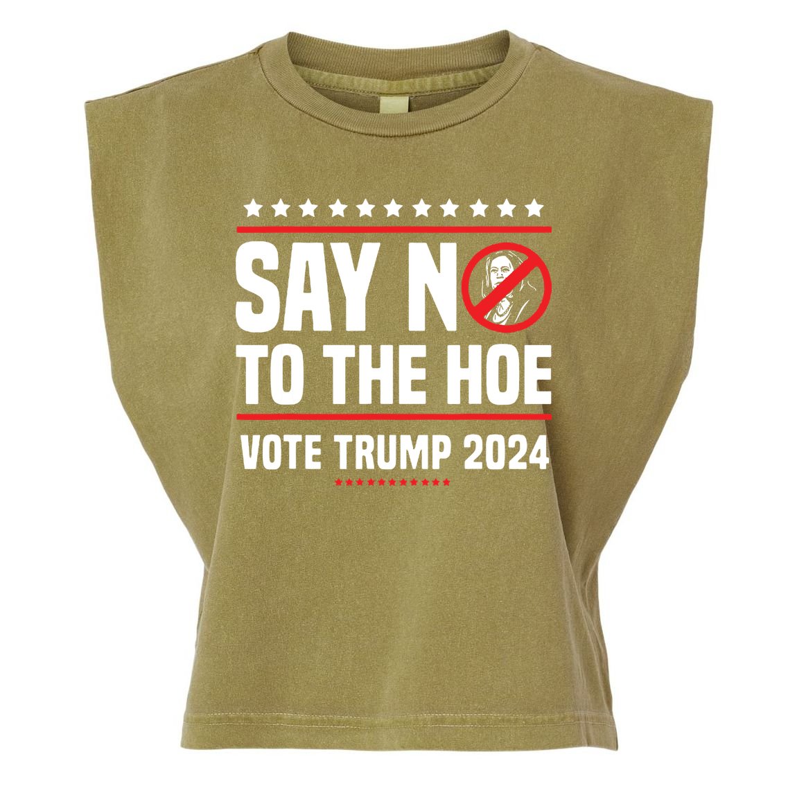 Say No To The Hoe Vote Trump 2024 Garment-Dyed Women's Muscle Tee