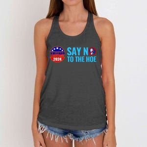 Say No To The Hoe Trump 2024 Women's Knotted Racerback Tank