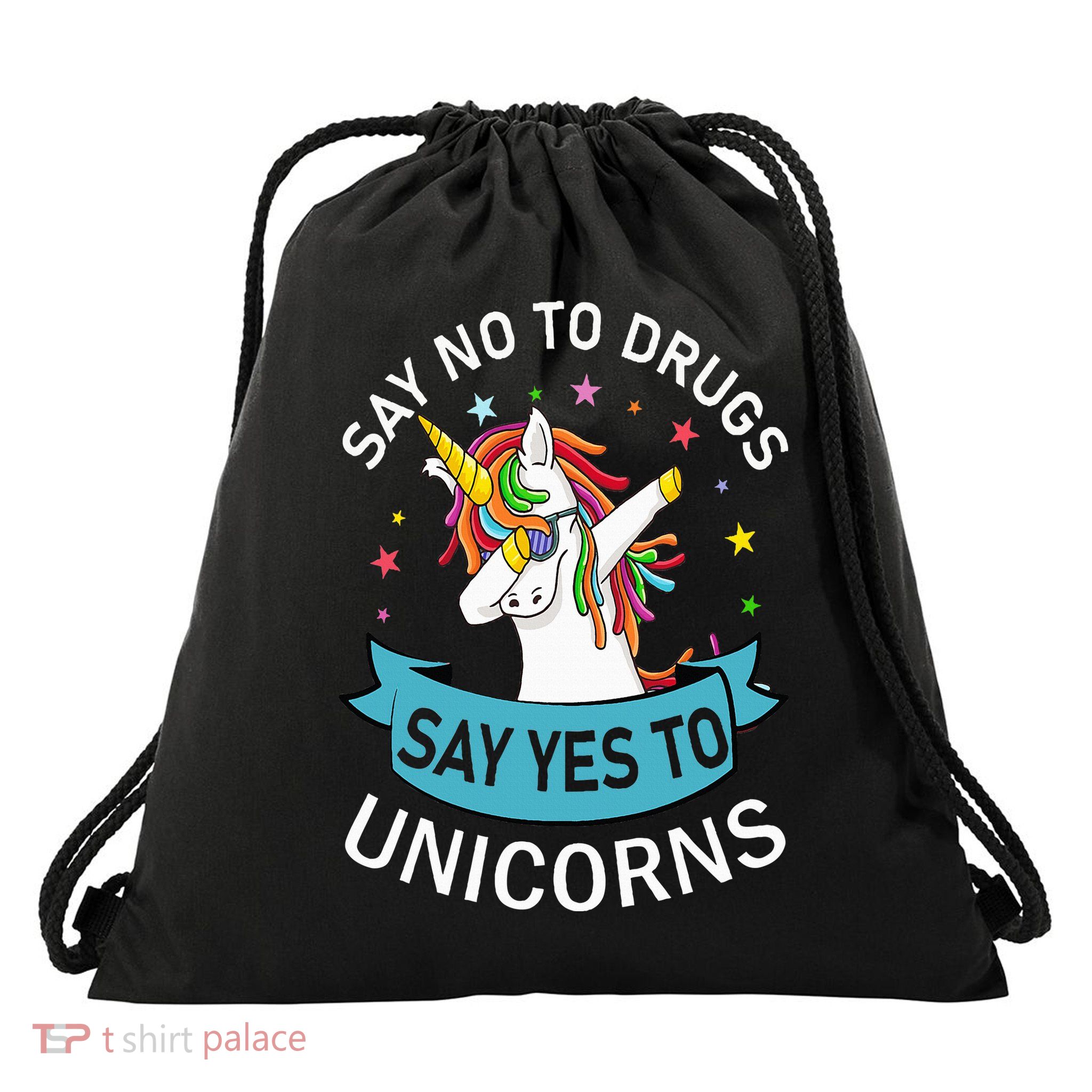 Say No To Drugs Say Yes To Unicorn Red Ribbon Week Drawstring Bag