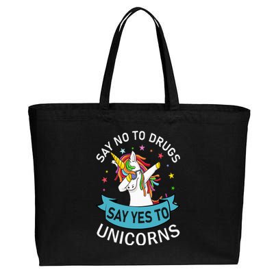 Say No To Drugs Say Yes To Unicorn Red Ribbon Week Cotton Canvas Jumbo Tote