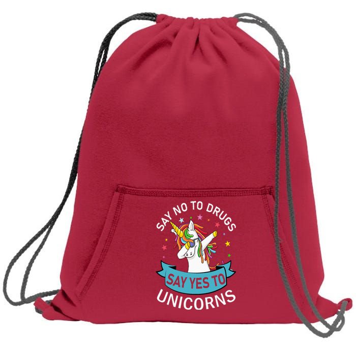 Say No To Drugs Say Yes To Unicorn Red Ribbon Week Sweatshirt Cinch Pack Bag