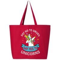 Say No To Drugs Say Yes To Unicorn Red Ribbon Week 25L Jumbo Tote