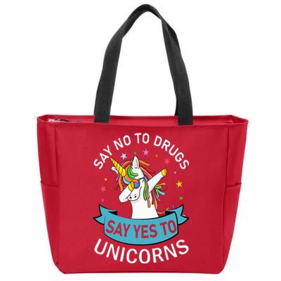 Say No To Drugs Say Yes To Unicorn Red Ribbon Week Zip Tote Bag