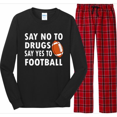 Say No To Drugs Say Yes To Football Red Ribbon Week Long Sleeve Pajama Set