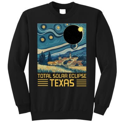 Starry Night Texas Total Solar Eclipse Artwork Sweatshirt