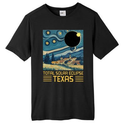 Starry Night Texas Total Solar Eclipse Artwork Tall Fusion ChromaSoft Performance T-Shirt