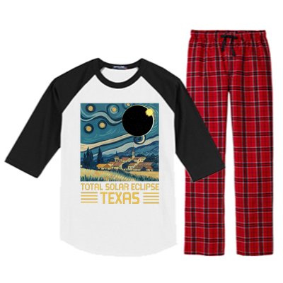 Starry Night Texas Total Solar Eclipse Artwork Raglan Sleeve Pajama Set