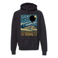 Starry Night Texas Total Solar Eclipse Artwork Premium Hoodie