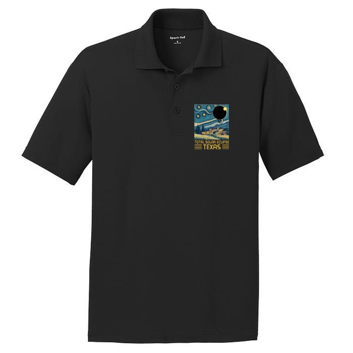 Starry Night Texas Total Solar Eclipse Artwork PosiCharge RacerMesh Polo