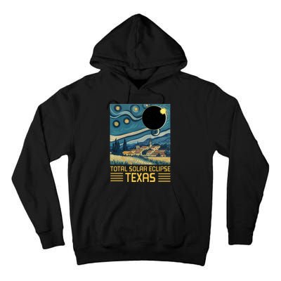 Starry Night Texas Total Solar Eclipse Artwork Tall Hoodie