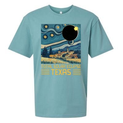 Starry Night Texas Total Solar Eclipse Artwork Sueded Cloud Jersey T-Shirt