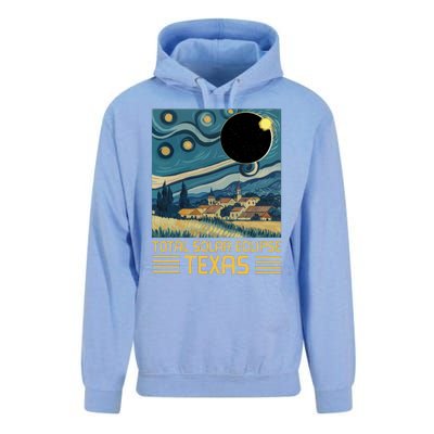 Starry Night Texas Total Solar Eclipse Artwork Unisex Surf Hoodie