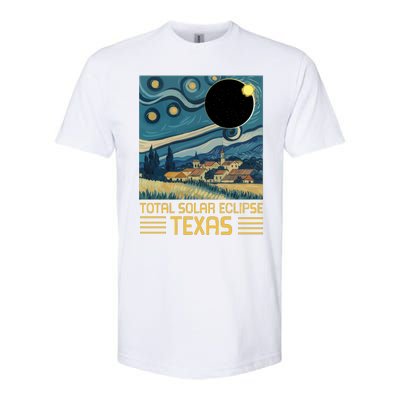 Starry Night Texas Total Solar Eclipse Artwork Softstyle CVC T-Shirt