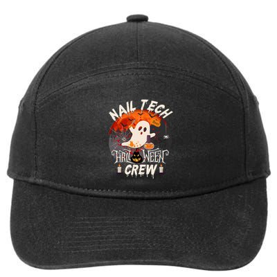 Spooky Nail Tech Boo Crew Nail Tech Halloween Matching Gift 7-Panel Snapback Hat