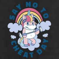 Say No To Cheat Day Unicorn Gym 7 Panel Mesh Trucker Snapback Hat