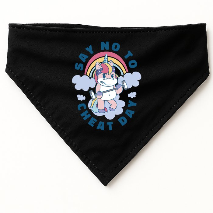 Say No To Cheat Day Unicorn Gym USA-Made Doggie Bandana