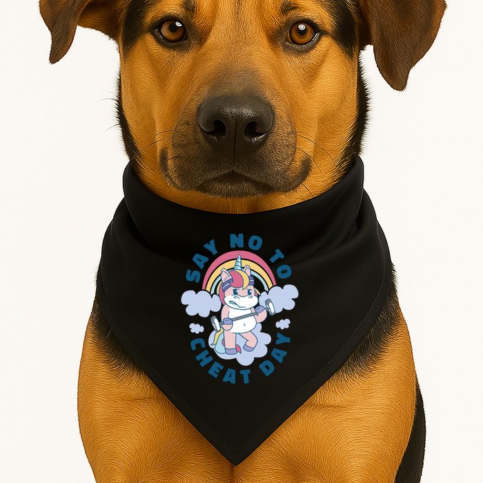 Say No To Cheat Day Unicorn Gym USA-Made Doggie Bandana