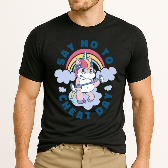 Say No To Cheat Day Unicorn Gym Performance Shirt