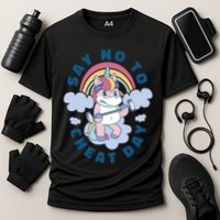 Say No To Cheat Day Unicorn Gym Performance Shirt