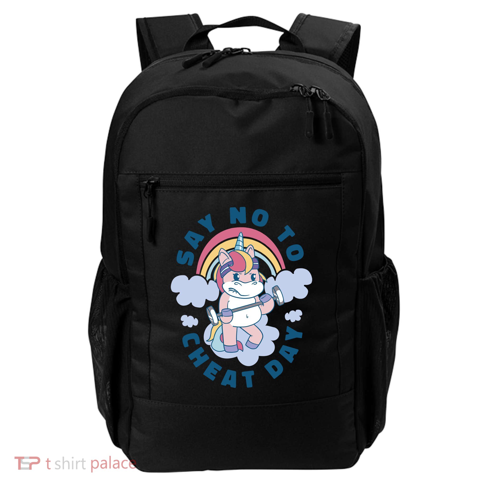 Say No To Cheat Day Unicorn Gym Daily Commute Backpack