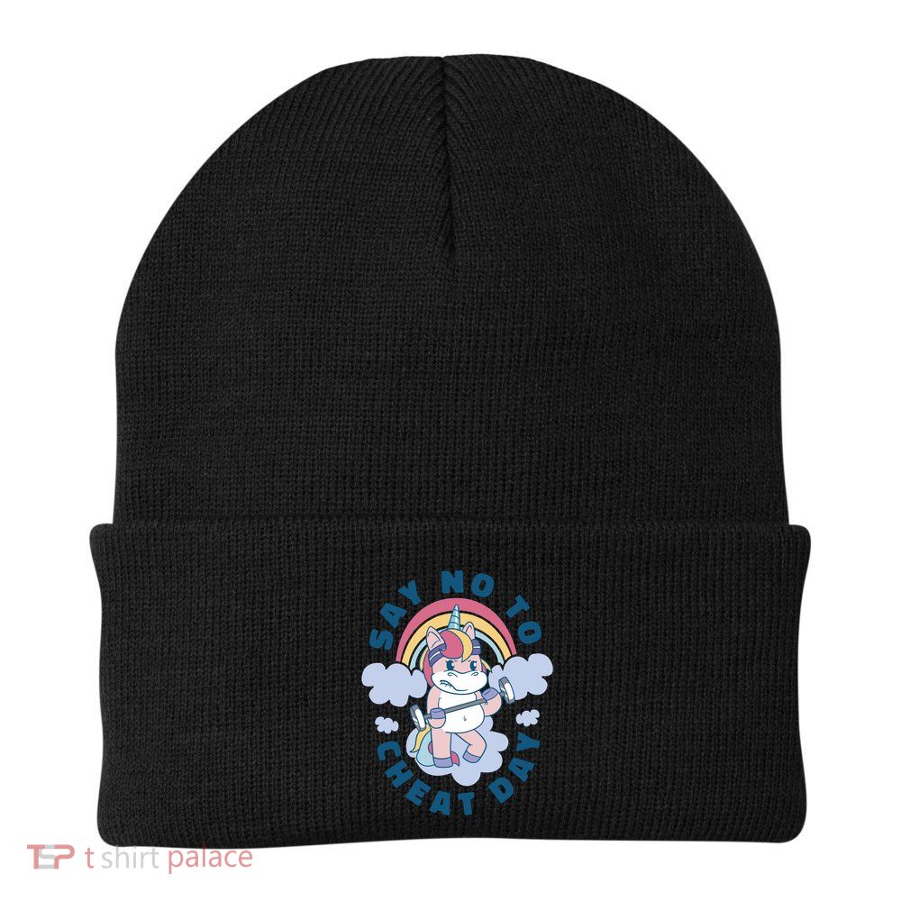 Say No To Cheat Day Unicorn Gym Beanie