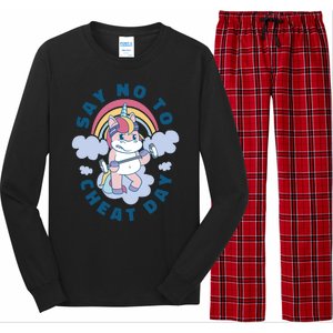 Say No To Cheat Day Unicorn Gym Long Sleeve Pajama Set