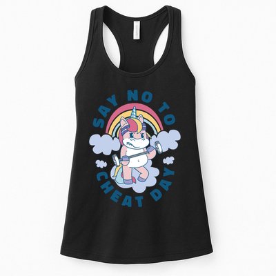 Say No To Cheat Day Unicorn Gym Womens Tank Top