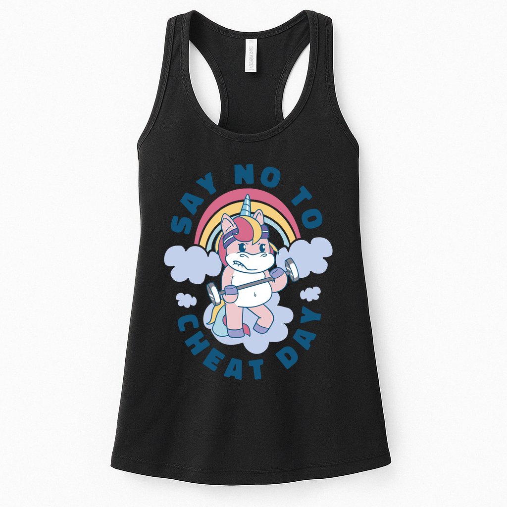 Say No To Cheat Day Unicorn Gym Womens Tank Top