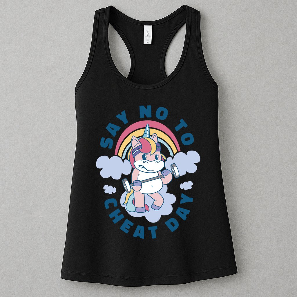 Say No To Cheat Day Unicorn Gym Womens Tank Top
