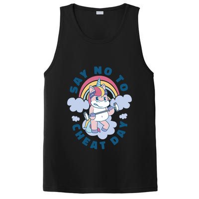 Say No To Cheat Day Unicorn Gym PosiCharge Competitor Tank
