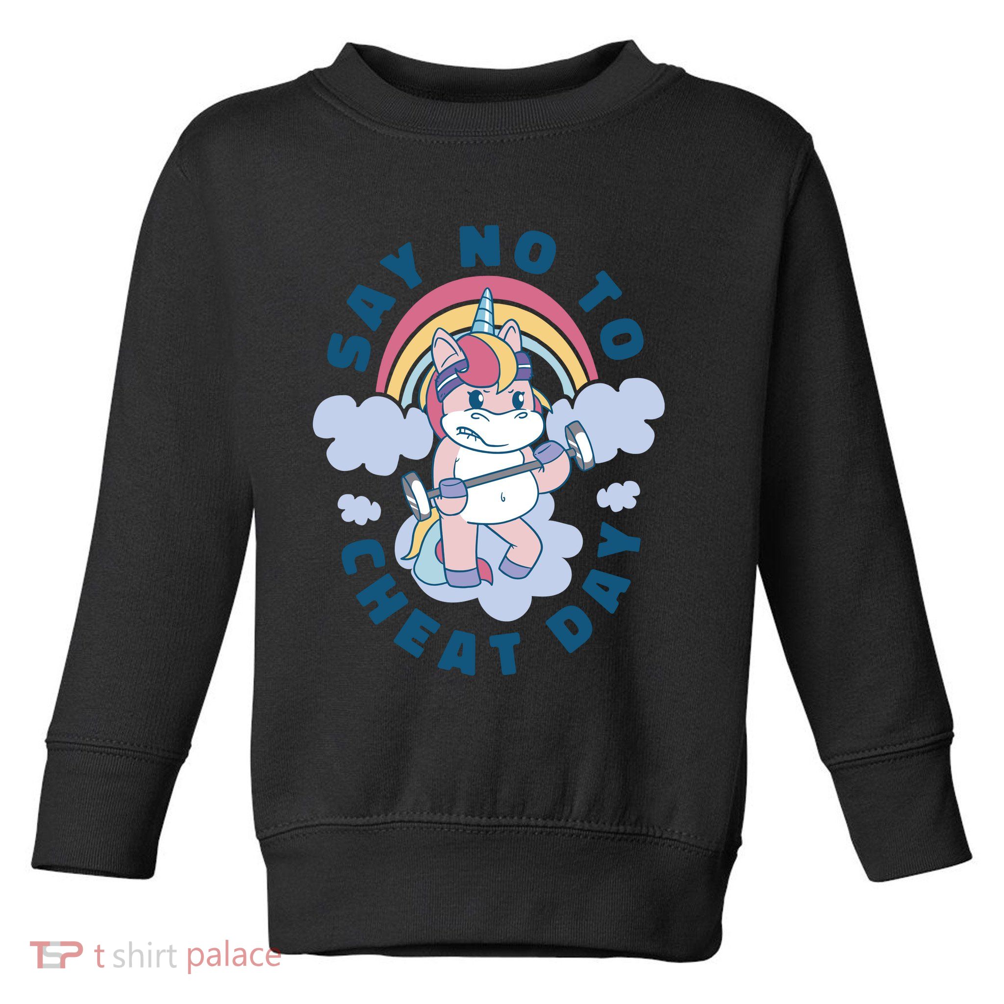 Say No To Cheat Day Unicorn Gym Toddler Sweatshirt