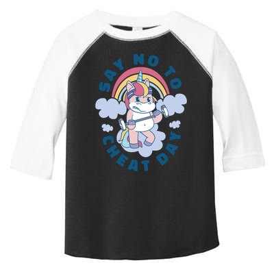 Say No To Cheat Day Unicorn Gym Toddler Fine Jersey T-Shirt