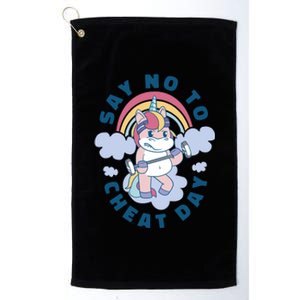 Say No To Cheat Day Unicorn Gym Platinum Collection Golf Towel