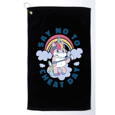 Say No To Cheat Day Unicorn Gym Platinum Collection Golf Towel